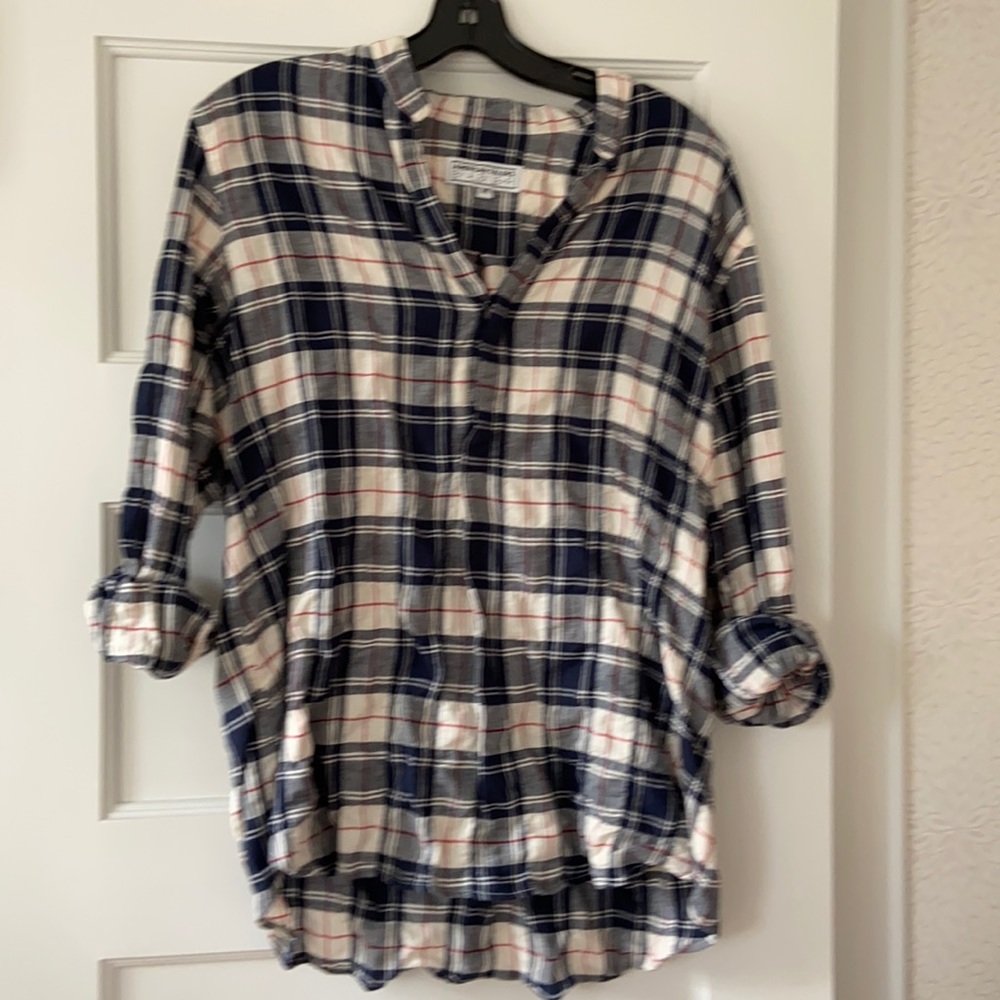 American Colors cotton plaid women’s blouse